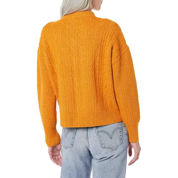 Amazon Essentials Womens SoftTouch Modern Cable Crewneck Sweater Available in Plus SizeOrange