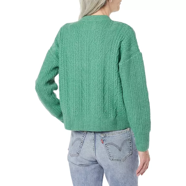 Amazon Essentials Womens SoftTouch Modern Cable Crewneck Sweater Available in Plus SizeSage Green