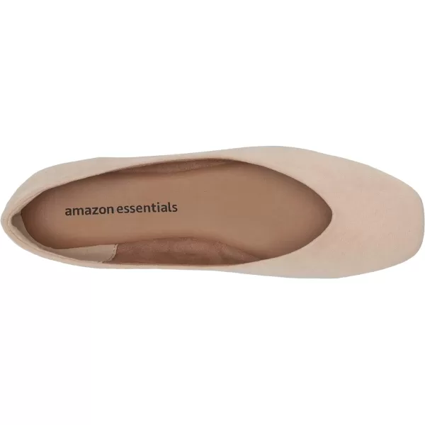 Amazon Essentials Womens SquareToe Ballet FlatBeige