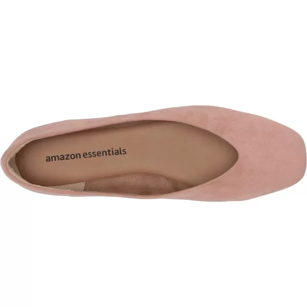 Amazon Essentials Womens SquareToe Ballet FlatBlush