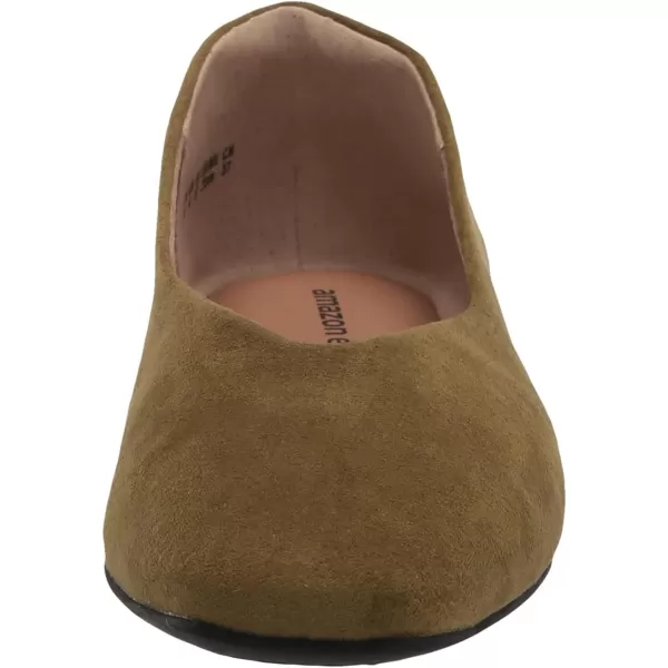 Amazon Essentials Womens SquareToe Ballet FlatGreen