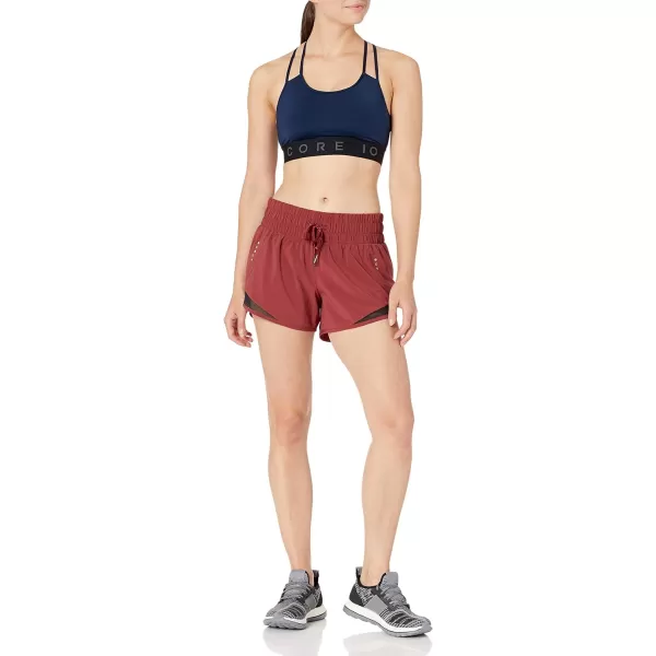 Amazon Essentials Womens StandardFit Ruched Waistband Woven Running Short Previously Core 10Ruby Red