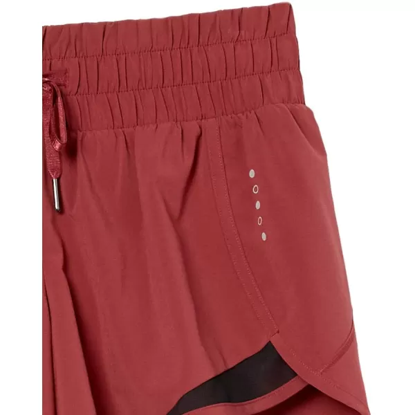 Amazon Essentials Womens StandardFit Ruched Waistband Woven Running Short Previously Core 10Ruby Red