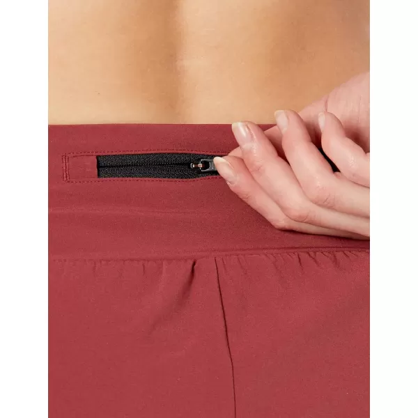 Amazon Essentials Womens StandardFit Ruched Waistband Woven Running Short Previously Core 10Ruby Red