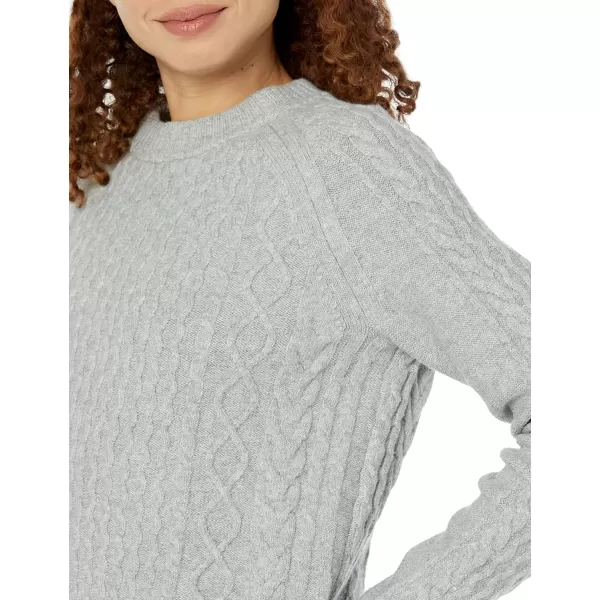 Amazon Essentials Womens Stitch Cable SweaterLight Grey Heather