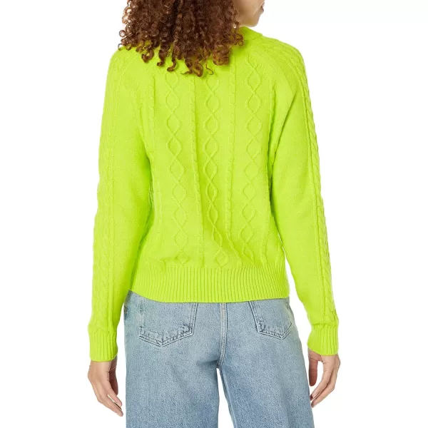 Amazon Essentials Womens Stitch Cable SweaterLime Green