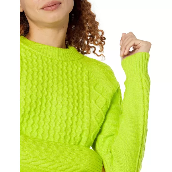 Amazon Essentials Womens Stitch Cable SweaterLime Green