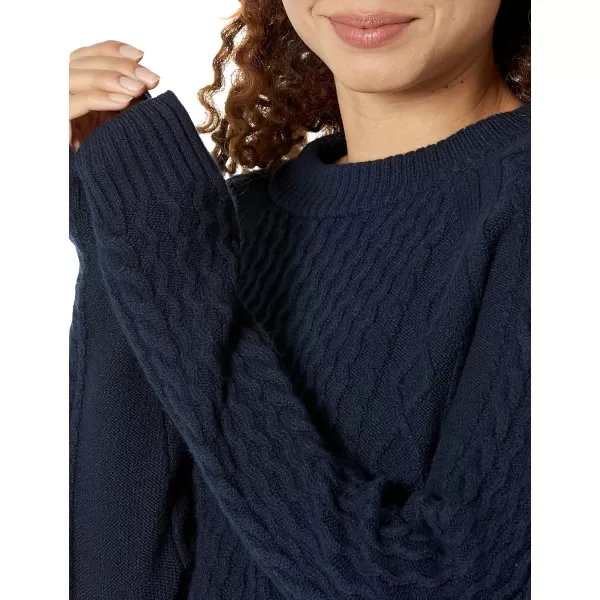Amazon Essentials Womens Stitch Cable SweaterNavy