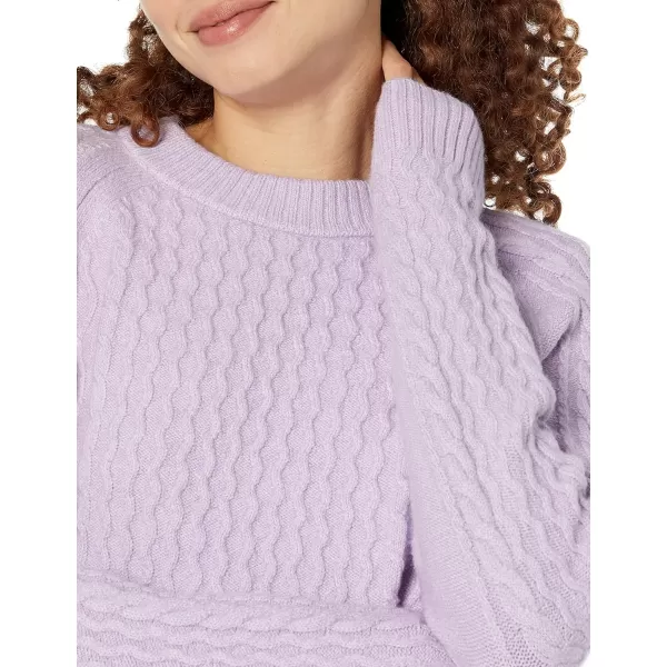 Amazon Essentials Womens Stitch Cable SweaterPastel Lilac