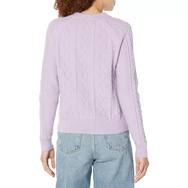 Amazon Essentials Womens Stitch Cable SweaterPastel Lilac