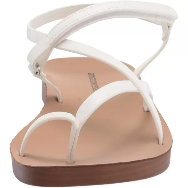 Amazon Essentials Womens Strappy Footbed SandalWhite