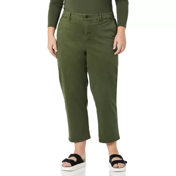 Amazon Essentials Womens Stretch Chino Ankle Length Pant Previously GoodthreadsDark Olive