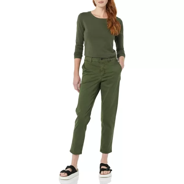 Amazon Essentials Womens Stretch Chino Ankle Length Pant Previously GoodthreadsDark Olive