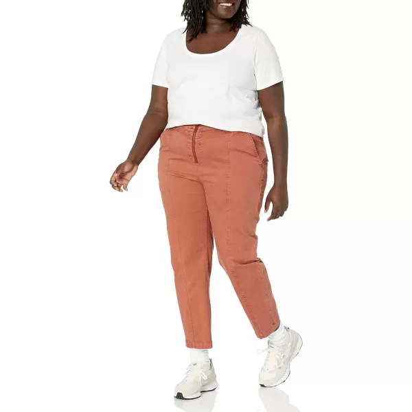 Amazon Essentials Womens Stretch Chino Utility Detail Pant Previously GoodthreadsRust Orange