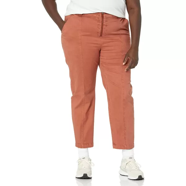 Amazon Essentials Womens Stretch Chino Utility Detail Pant Previously GoodthreadsRust Orange