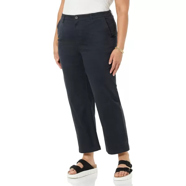 Amazon Essentials Womens Stretch Chino WideLeg Ankle Crop Pant Previously GoodthreadsBlack