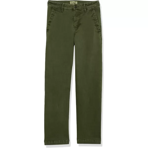 Amazon Essentials Womens Stretch Chino WideLeg Ankle Crop Pant Previously GoodthreadsDark Olive