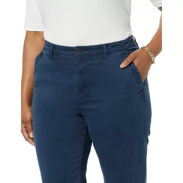Amazon Essentials Womens Stretch Chino WideLeg Ankle Crop Pant Previously GoodthreadsNavy