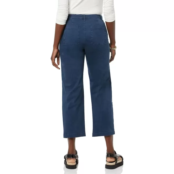 Amazon Essentials Womens Stretch Chino WideLeg Ankle Crop Pant Previously GoodthreadsNavy