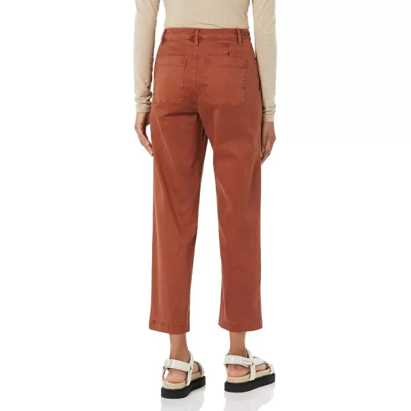 Amazon Essentials Womens Stretch Chino WideLeg Ankle Crop Pant Previously GoodthreadsRust Orange