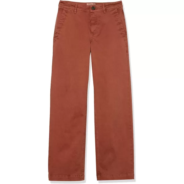 Amazon Essentials Womens Stretch Chino WideLeg Ankle Crop Pant Previously GoodthreadsRust Orange
