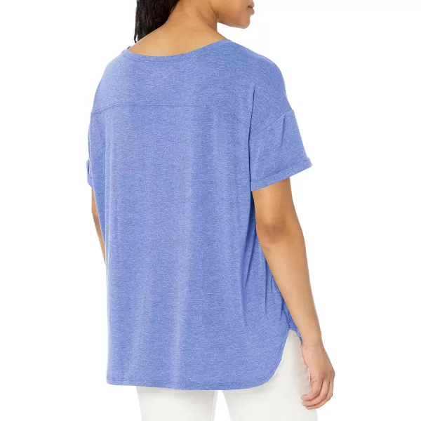 Amazon Essentials Womens Studio RelaxedFit Lightweight Crewneck TShirt Available in Plus Size1 Bright Blue Heather