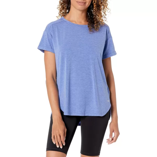 Amazon Essentials Womens Studio RelaxedFit Lightweight Crewneck TShirt Available in Plus Size1 Bright Blue Heather