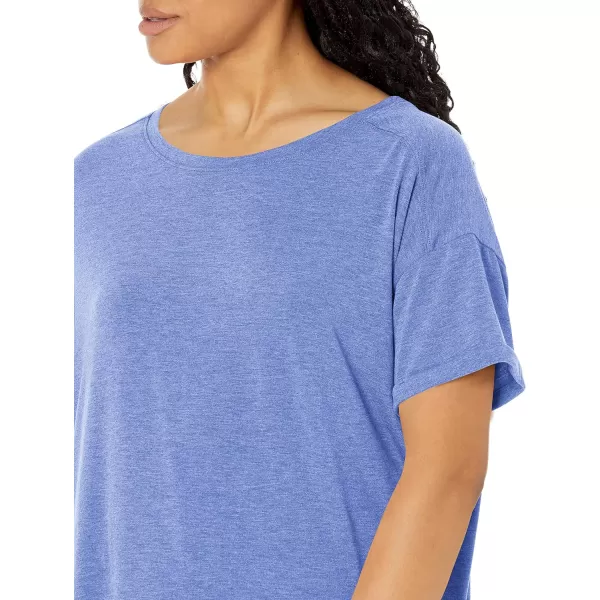 Amazon Essentials Womens Studio RelaxedFit Lightweight Crewneck TShirt Available in Plus Size1 Bright Blue Heather