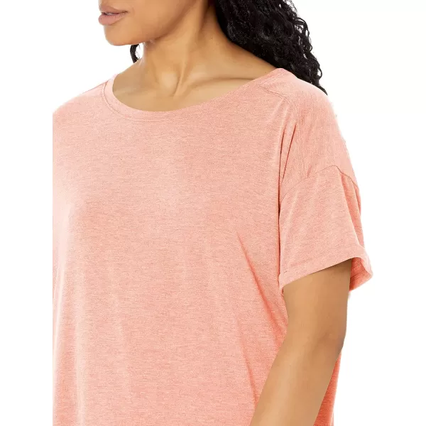 Amazon Essentials Womens Studio RelaxedFit Lightweight Crewneck TShirt Available in Plus Size1 Bright Peach Heather