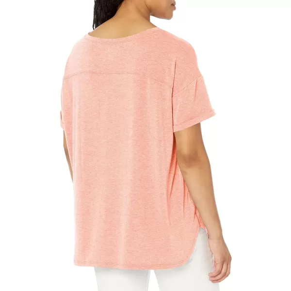 Amazon Essentials Womens Studio RelaxedFit Lightweight Crewneck TShirt Available in Plus Size1 Bright Peach Heather