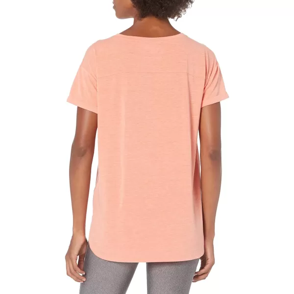 Amazon Essentials Womens Studio RelaxedFit Lightweight Crewneck TShirt Available in Plus Size1 Bright Peach Heather