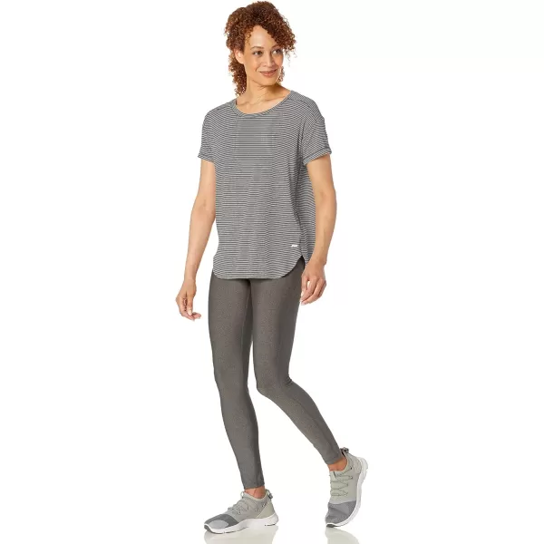 Amazon Essentials Womens Studio RelaxedFit Lightweight Crewneck TShirt Available in Plus Size1 Charcoal Heather Stripe