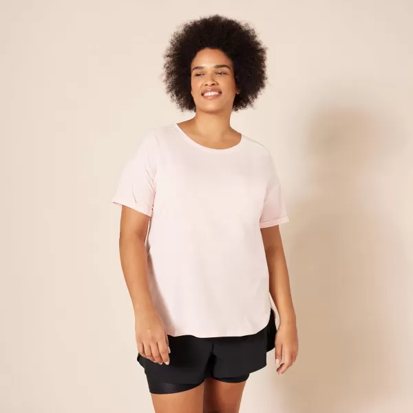 Amazon Essentials Womens Studio RelaxedFit Lightweight Crewneck TShirt Available in Plus Size1 Light Pink