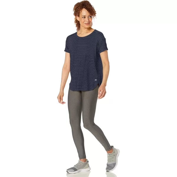 Amazon Essentials Womens Studio RelaxedFit Lightweight Crewneck TShirt Available in Plus Size1 Navy Stripe