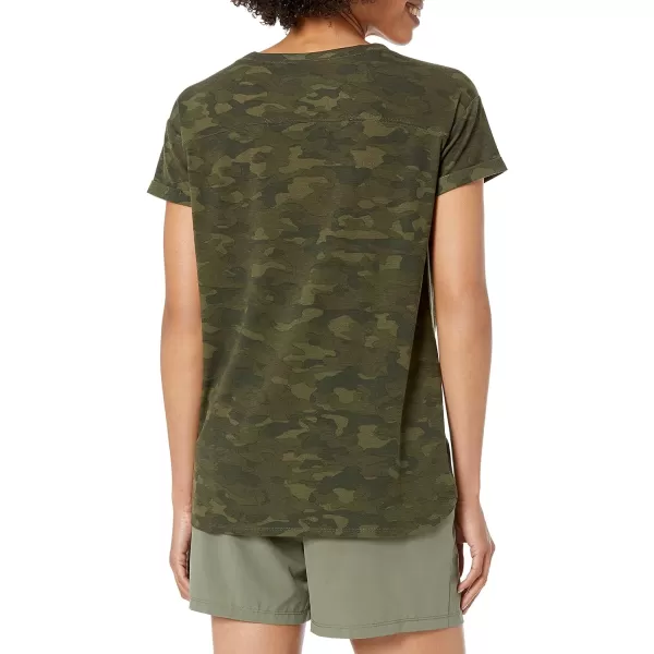 Amazon Essentials Womens Studio RelaxedFit Lightweight Crewneck TShirt Available in Plus Size1 Olive Camo