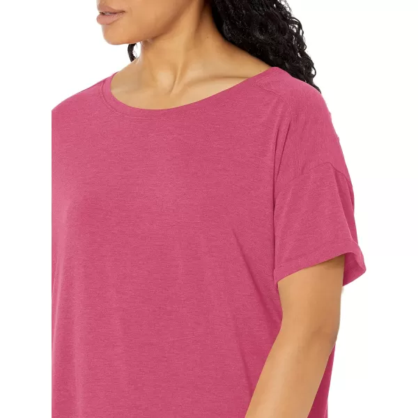 Amazon Essentials Womens Studio RelaxedFit Lightweight Crewneck TShirt Available in Plus Size1 Ruby Red