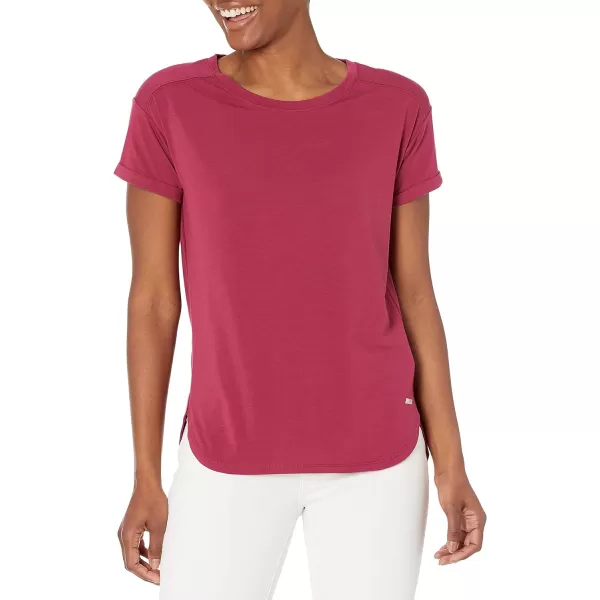 Amazon Essentials Womens Studio RelaxedFit Lightweight Crewneck TShirt Available in Plus Size1 Ruby Red