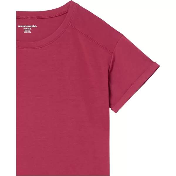 Amazon Essentials Womens Studio RelaxedFit Lightweight Crewneck TShirt Available in Plus Size1 Ruby Red