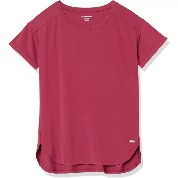 Amazon Essentials Womens Studio RelaxedFit Lightweight Crewneck TShirt Available in Plus Size1 Ruby Red