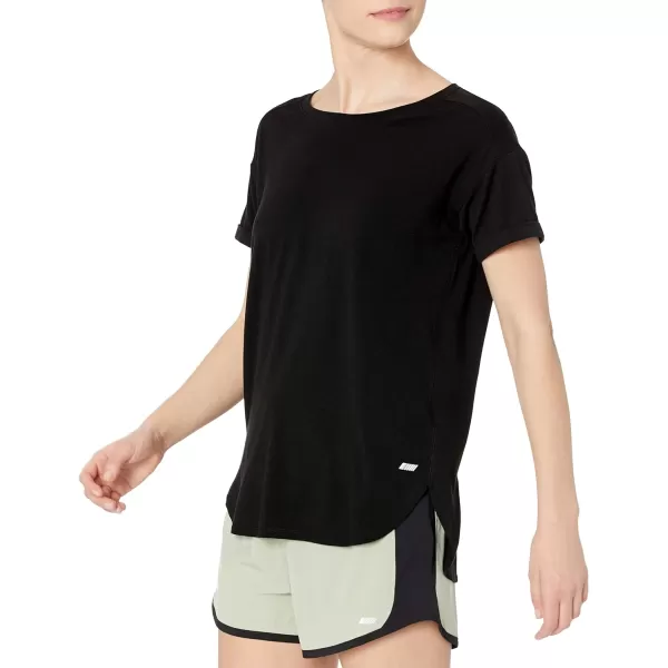 Amazon Essentials Womens Studio RelaxedFit Lightweight Crewneck TShirt Available in Plus Size2 Black