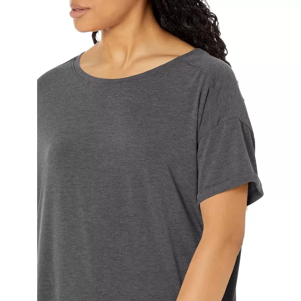 Amazon Essentials Womens Studio RelaxedFit Lightweight Crewneck TShirt Available in Plus Size2 BlackCharcoal