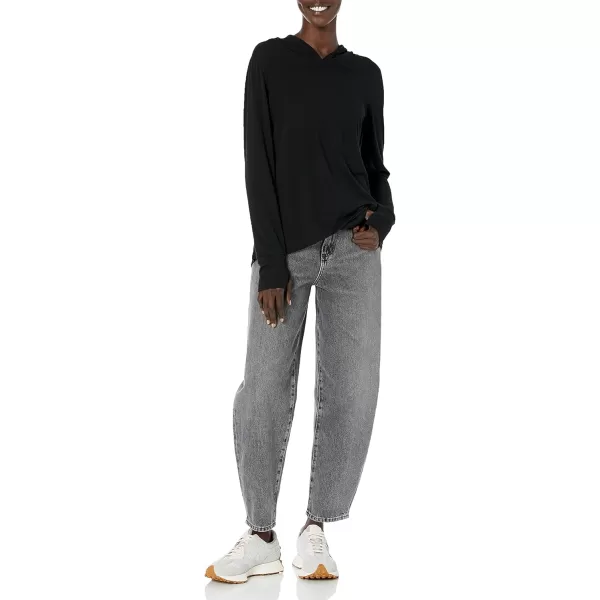 Amazon Essentials Womens Studio RelaxedFit LongSleeve CrossFront HoodieBlack