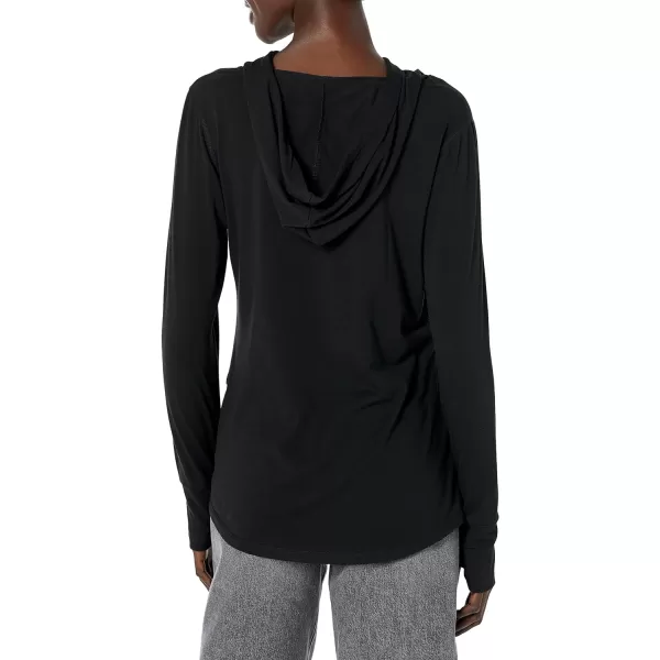 Amazon Essentials Womens Studio RelaxedFit LongSleeve CrossFront HoodieBlack