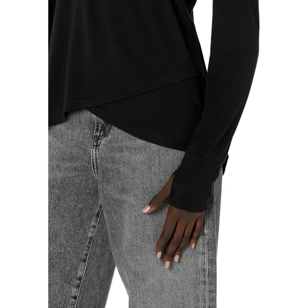 Amazon Essentials Womens Studio RelaxedFit LongSleeve CrossFront HoodieBlack