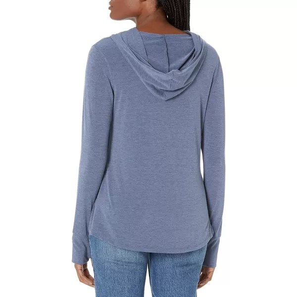 Amazon Essentials Womens Studio RelaxedFit LongSleeve CrossFront HoodieBlue Heather