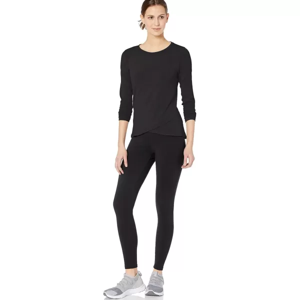 Amazon Essentials Womens Studio RelaxedFit LongSleeve CrossFront TShirtBlack