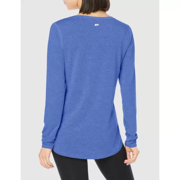 Amazon Essentials Womens Studio RelaxedFit LongSleeve CrossFront TShirtBright Blue Heather