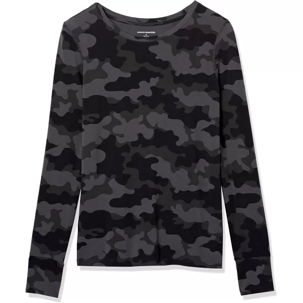 Amazon Essentials Womens Studio RelaxedFit LongSleeve TShirt Available in Plus SizeGrey Camo