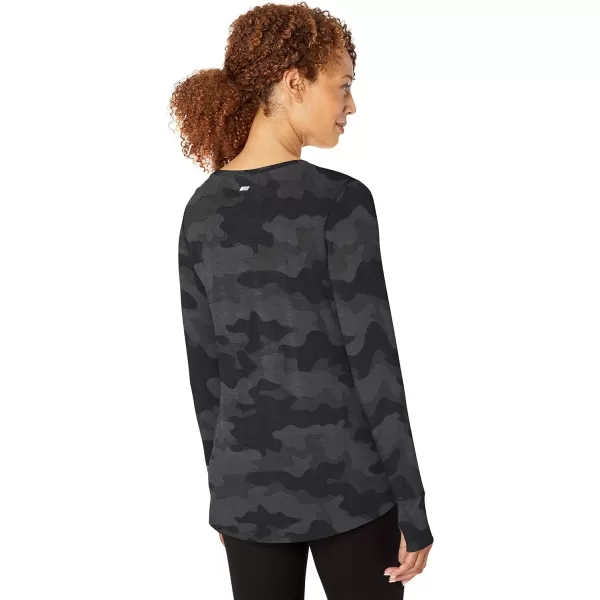 Amazon Essentials Womens Studio RelaxedFit LongSleeve TShirt Available in Plus SizeGrey Camo