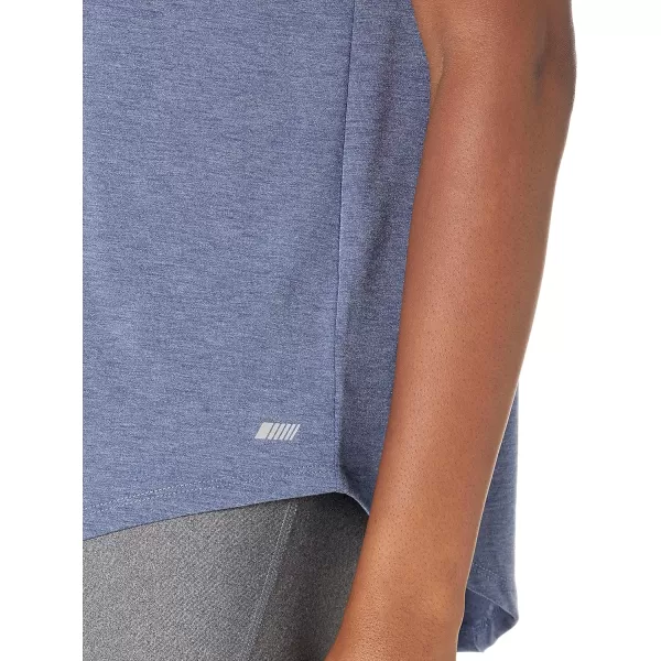 Amazon Essentials Womens Studio RelaxedFit OpenBack ShortSleeve TShirtBlue Heather Nightshadow